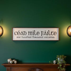 Céad Míle Fáilte Wooden Sign, Irish Welcome Decor
