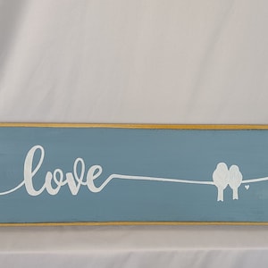 Love Birds Romantic Wooden Sign