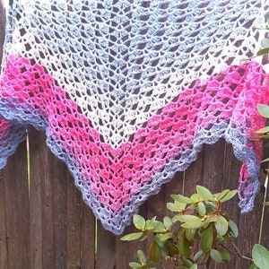Beautiful Summer Pink White Handmade Shawls and Wraps, Crochet Triangle Scarf, Gifts Wedding Birthday Graduation Engagement Farewell Thanks