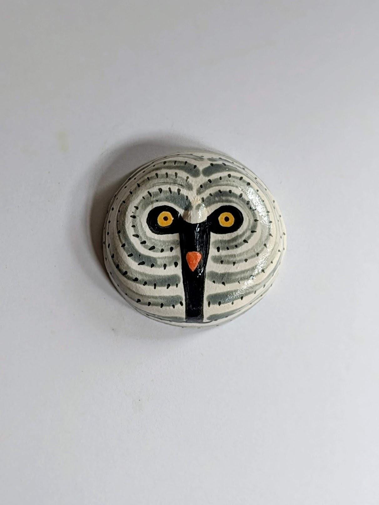 Gray Owl Ceramic Wall Sculpture