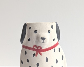 Vase en céramique Sweet Spotted Dog (naturel)