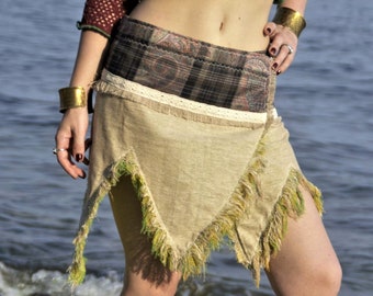 Khadi cotton fringe skirt
