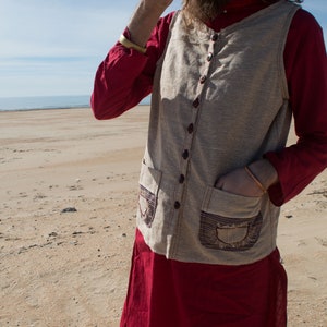 Handmade Jute Men&#39;s Vest: Boho Festival Clothing