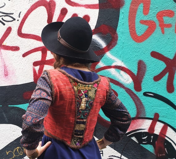 Patchwork Khadi Cotton Vest: Handstitched Boho Festival Outfit