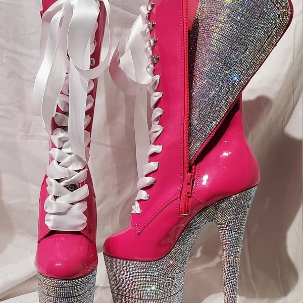pleaser pink boots