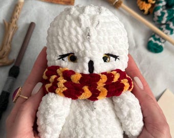 Mini búho de peluche: bufandas escolares de mago hechas a mano, regalo de fantasía