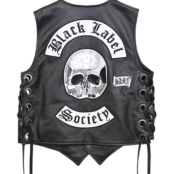 Black label society vest, Rock Like Zakk Wylde with the Black Label Society Vest Handmade Black Leather Vest,  ,Leather vest men,