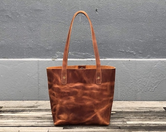 Crazy Horse Leder Tote Bag, Schultertasche Leder Tote Bag für den casual Gebrauch, Umhängetasche, Damen Laptop Tasche, Leder Einkaufstasche Geschenk