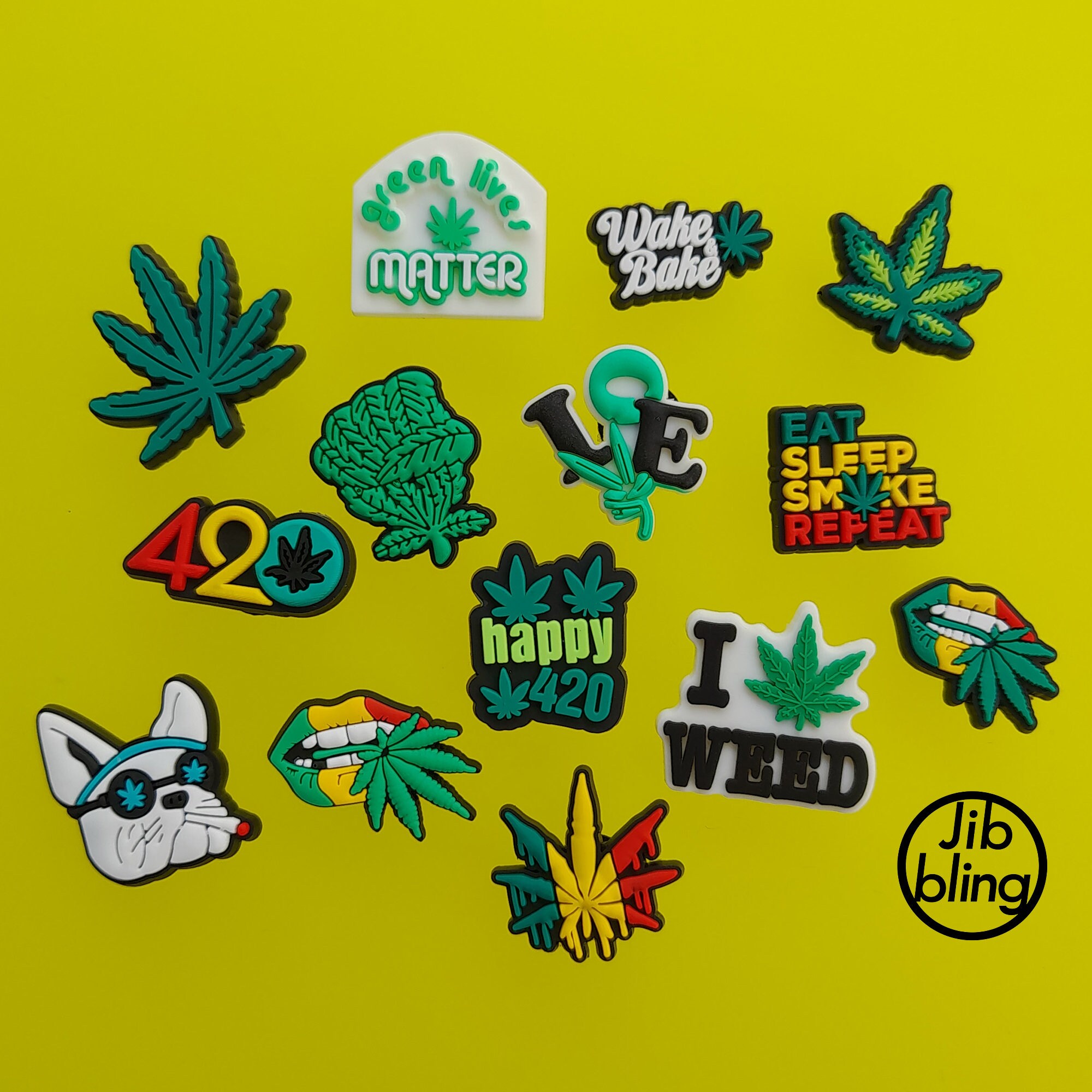 Weed Jibbitz, Croc Charms, Clog Charm, Pin, Badges, 420, Grass, Bake
