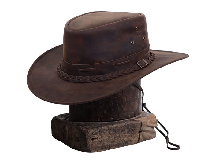 Lesa Collection Rustic Leather Western Hat Cowboy, Cowgirl  Hat For Men & Women
