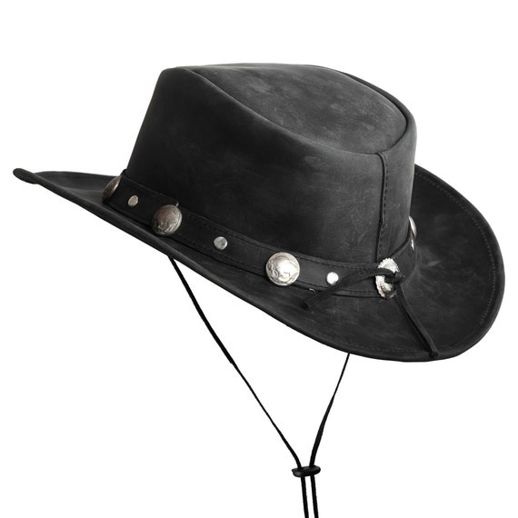 Lesa Collection Genuine Leather Buffalo Coin Hat … - image 5