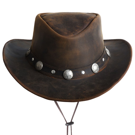 Lesa Collection Genuine Leather Buffalo Coin Hat … - image 2