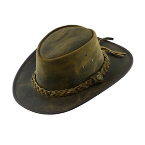 Lesa Collection Safari Crazy Hats, Outback Traveller Hats, Western Unisex Leather Cowboy Hat