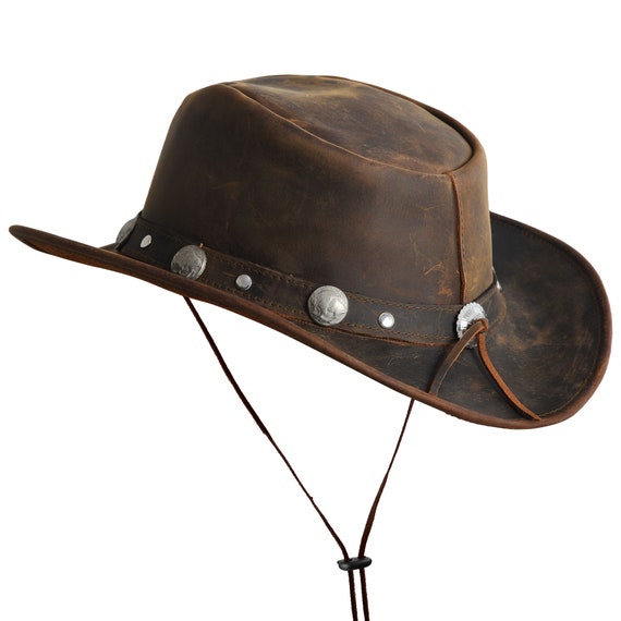 Lesa Collection Genuine Leather Buffalo Coin Hat … - image 3