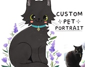 Custom pet drawing | personalized pet portrait from photo | cat portrait | dog portrait | digital download