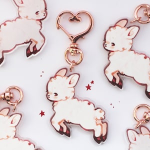 Lamb acrylic key charm | sheep | 2in | double sided | sheep charm