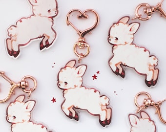 Lamb acrylic key charm | sheep | 2in | double sided | sheep charm