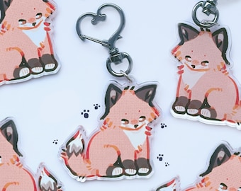 Fox acrylic key charm | 2in | double sided | kawaii