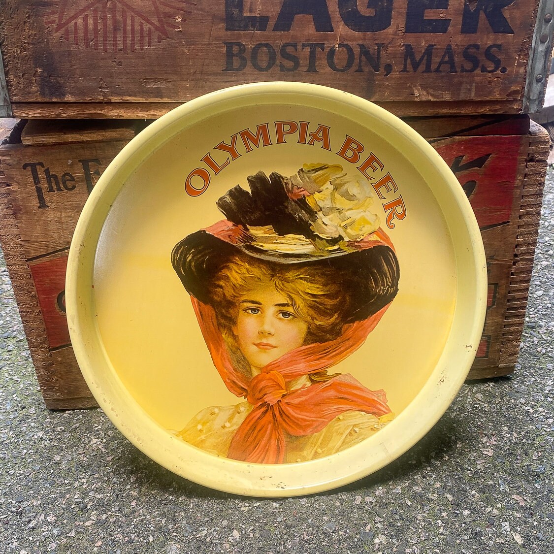 Vintage 70's Red Scarf Olympia Beer, Serving- Advertising Tray -  collectibles - by owner - sale - craigslist