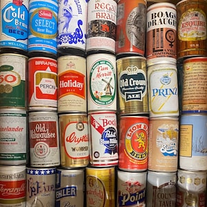 Vintage Beer Cans Pull Tabs from the 1970s and 1960s / Great for collecting, decor projects, and man cave ideas