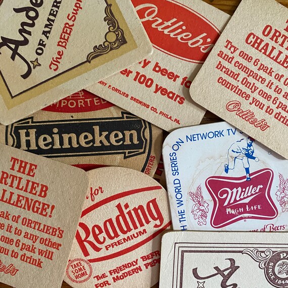 25 Vintage Beer Coasters Etsy