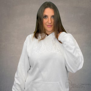 Custom Embroidered Hoodie for Mom, Personalized Sleeve Embroidered Hoodie, Mama Hoodie, Custom Gift for Mom, Mother&#39;s Day Gift