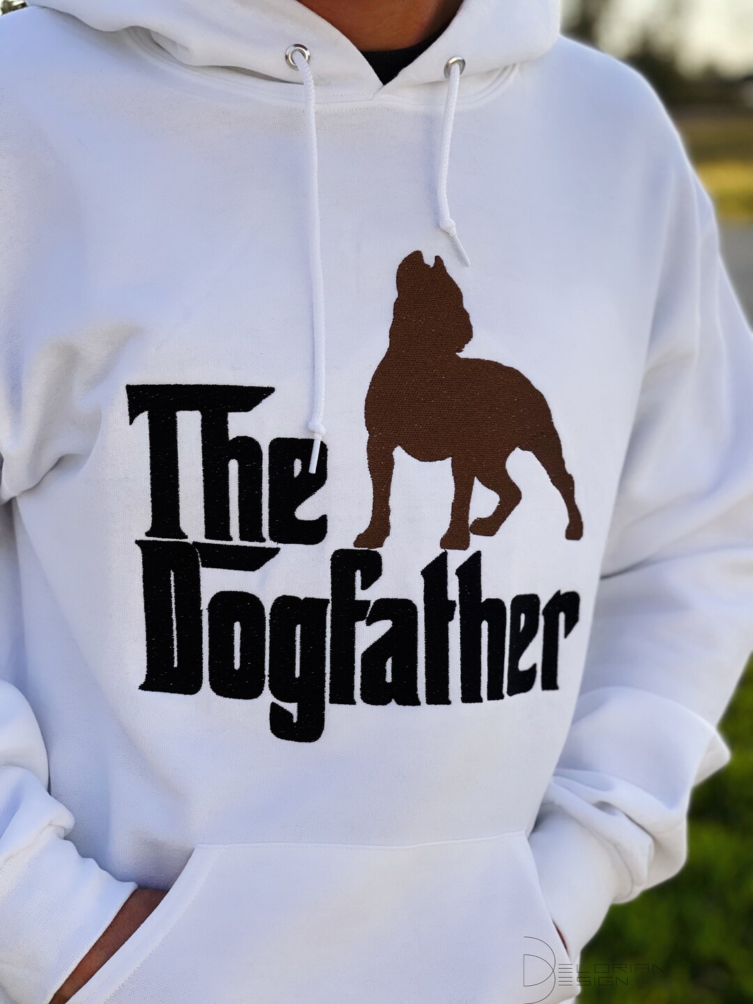 The Dogfather Hoodie Embroidered Dog Dad Hoodie Dog Lover Hoodie Pet Owner Gift Pitbull