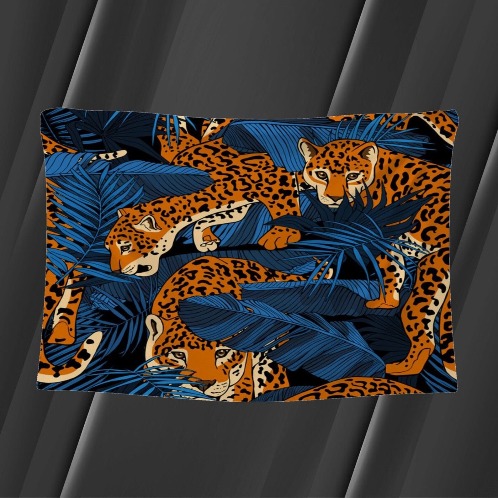 Jaguar Fabrics Jaguars and Tropical Leaves Fabric by the Yard - Etsy