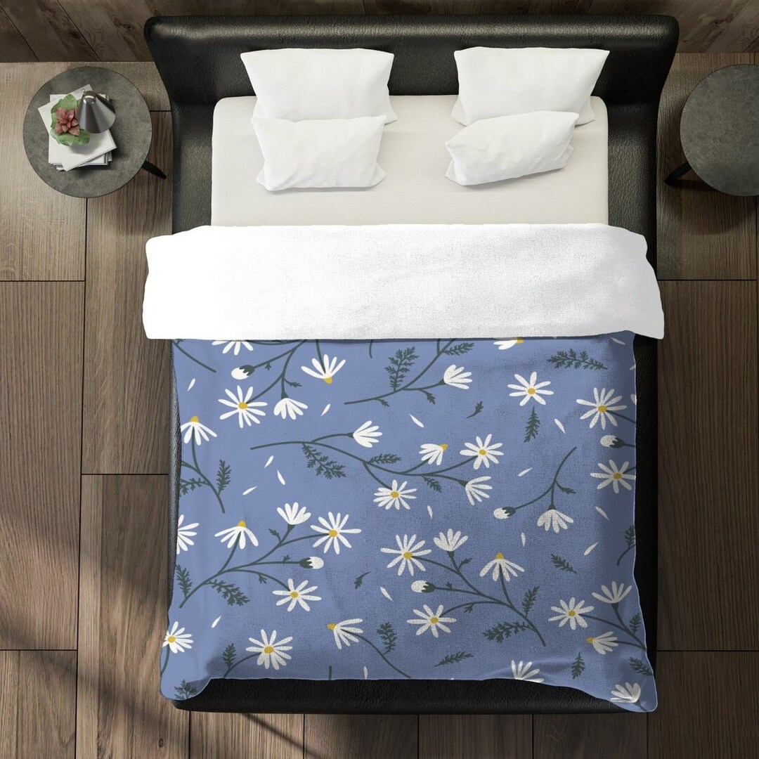 Periwinkle Comforter Purple Gray and White Comforters White Etsy