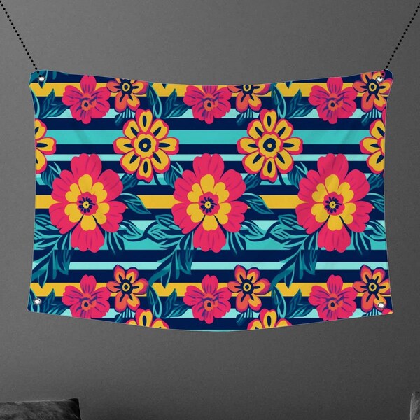 Tapestry Preppy Blue Etsy