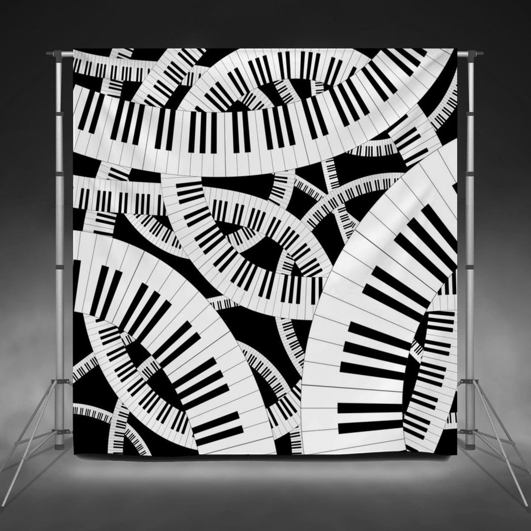 Piano Backdrops Black and White Fabric Backdrop Musical Custom Etsy