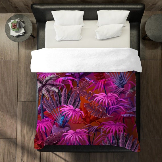 Fuschia Comforter Jungle Trees Comforters Pink and Red Etsy