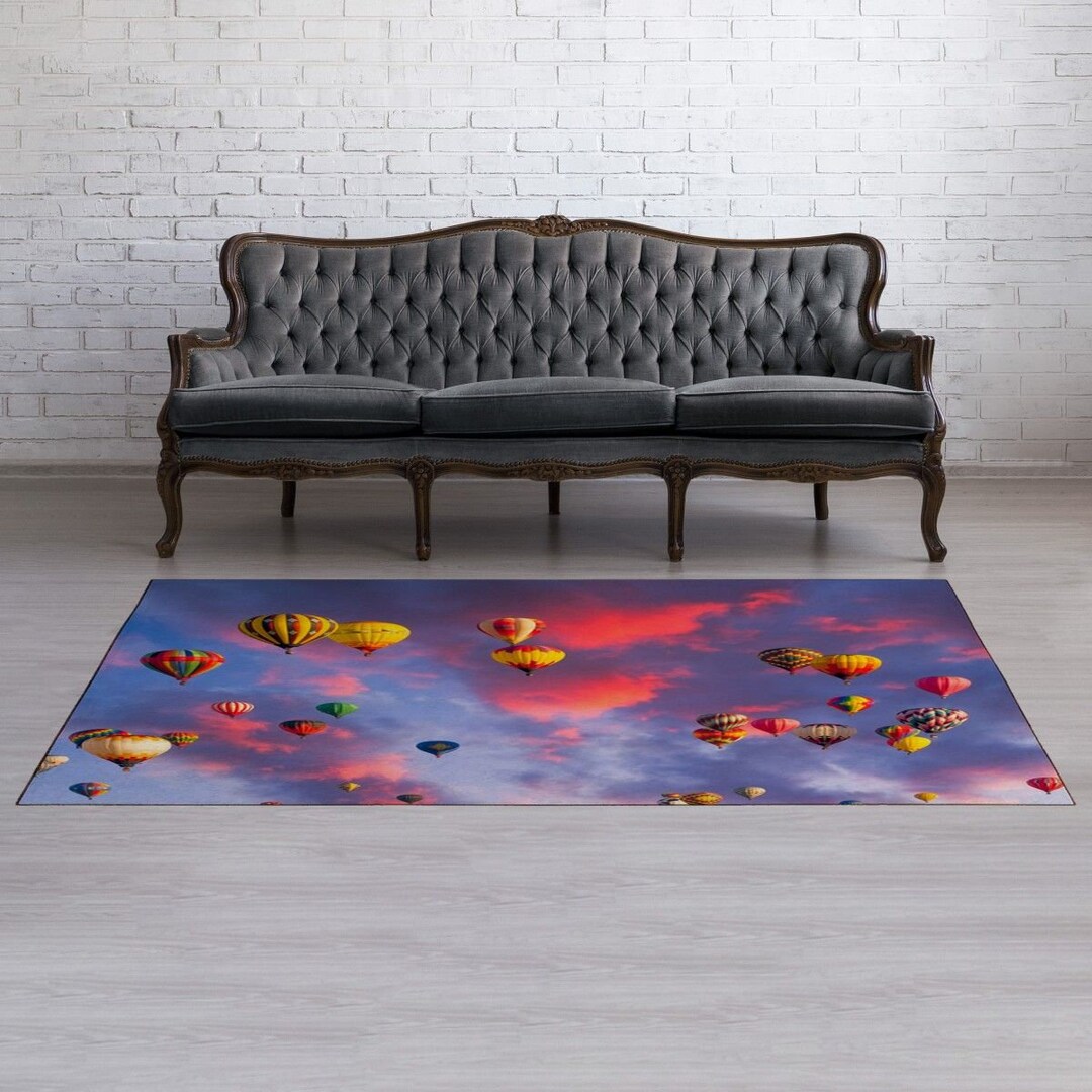 Hot Air Balloon Rugs Balloons Area Rugs Colorful Sky Carpets - Etsy