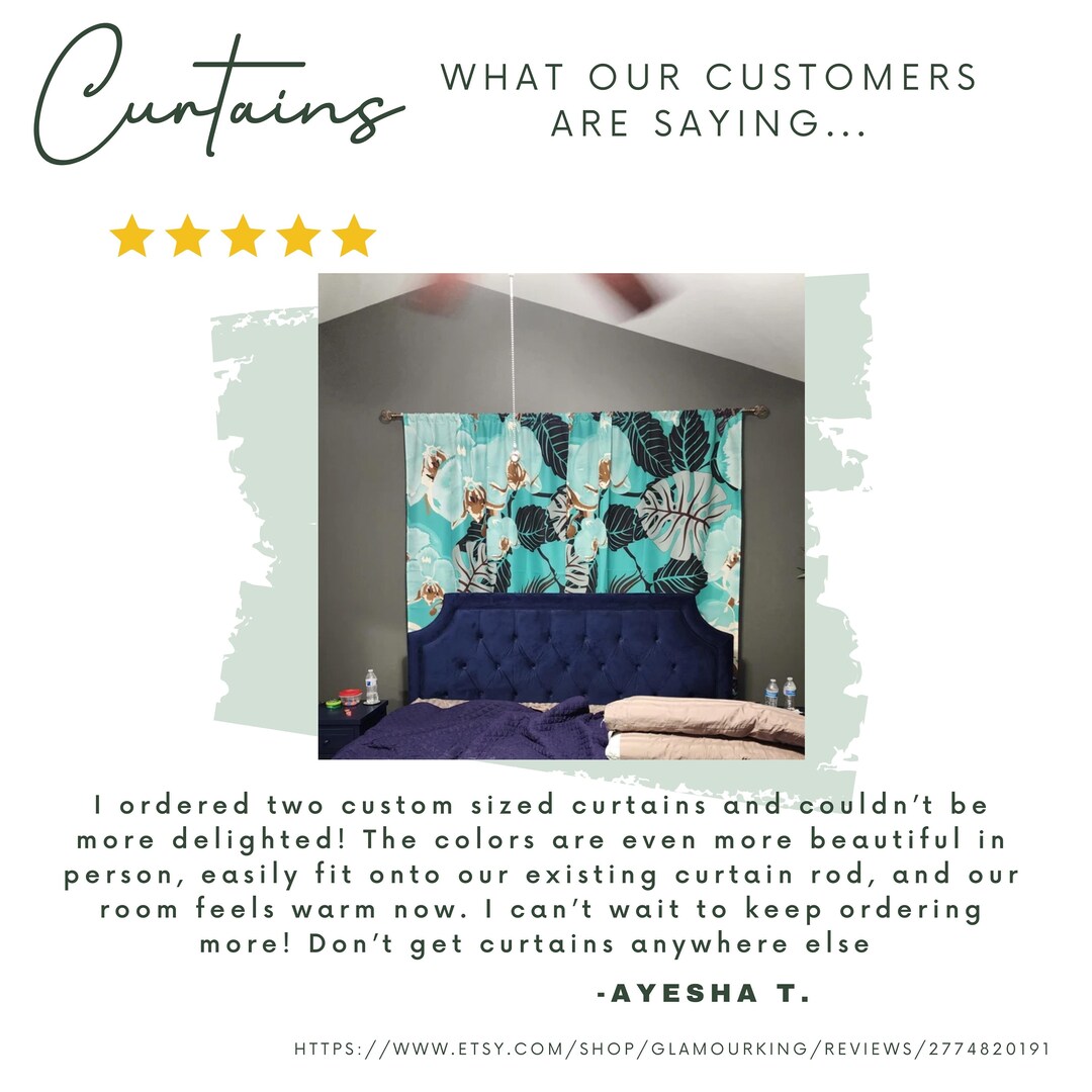 Surfer Curtains Surfboard Curtain Panels Tropical Leaves Etsy