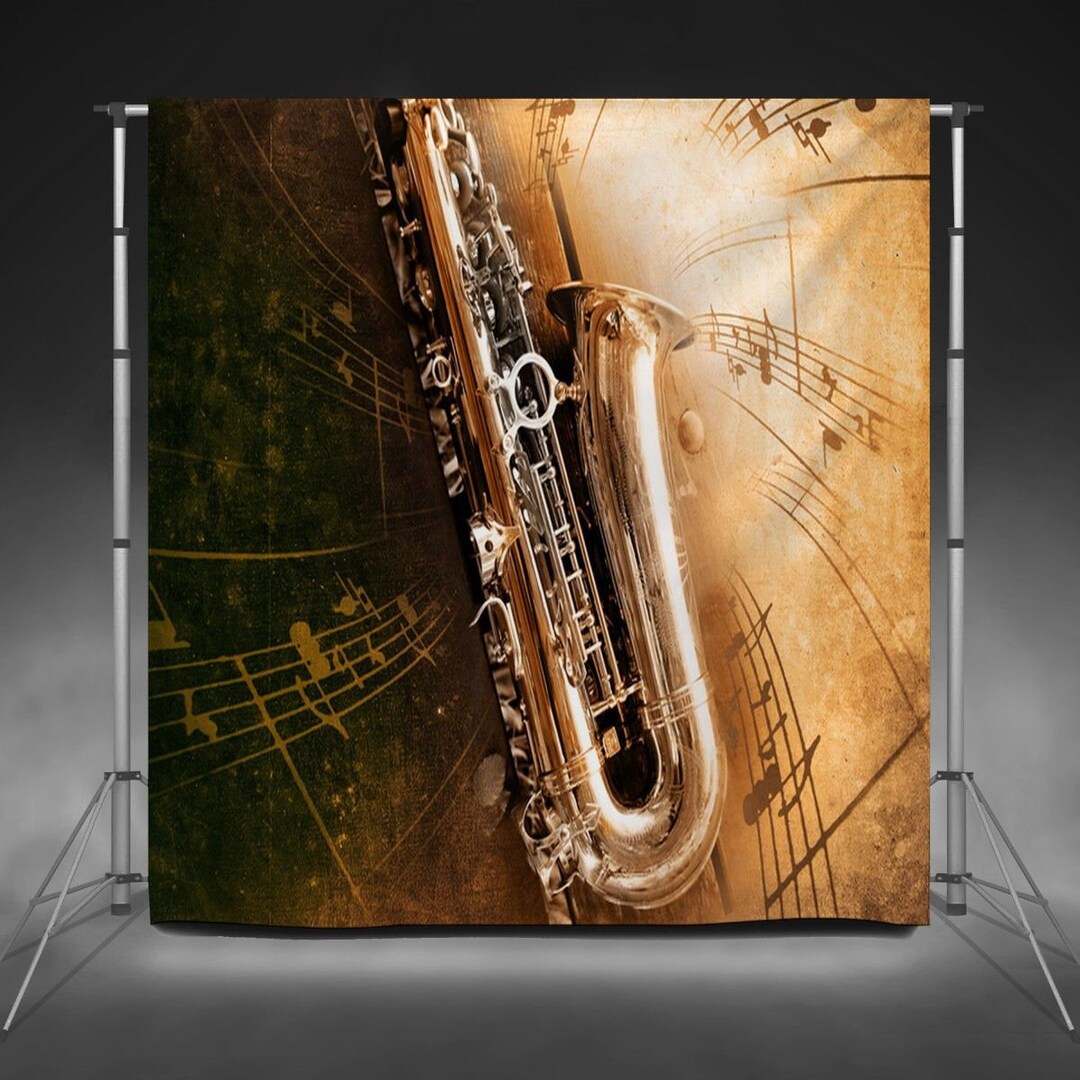 Jazz Backdrops Saxophone Fabric Backdrop Music Art Custom Etsy