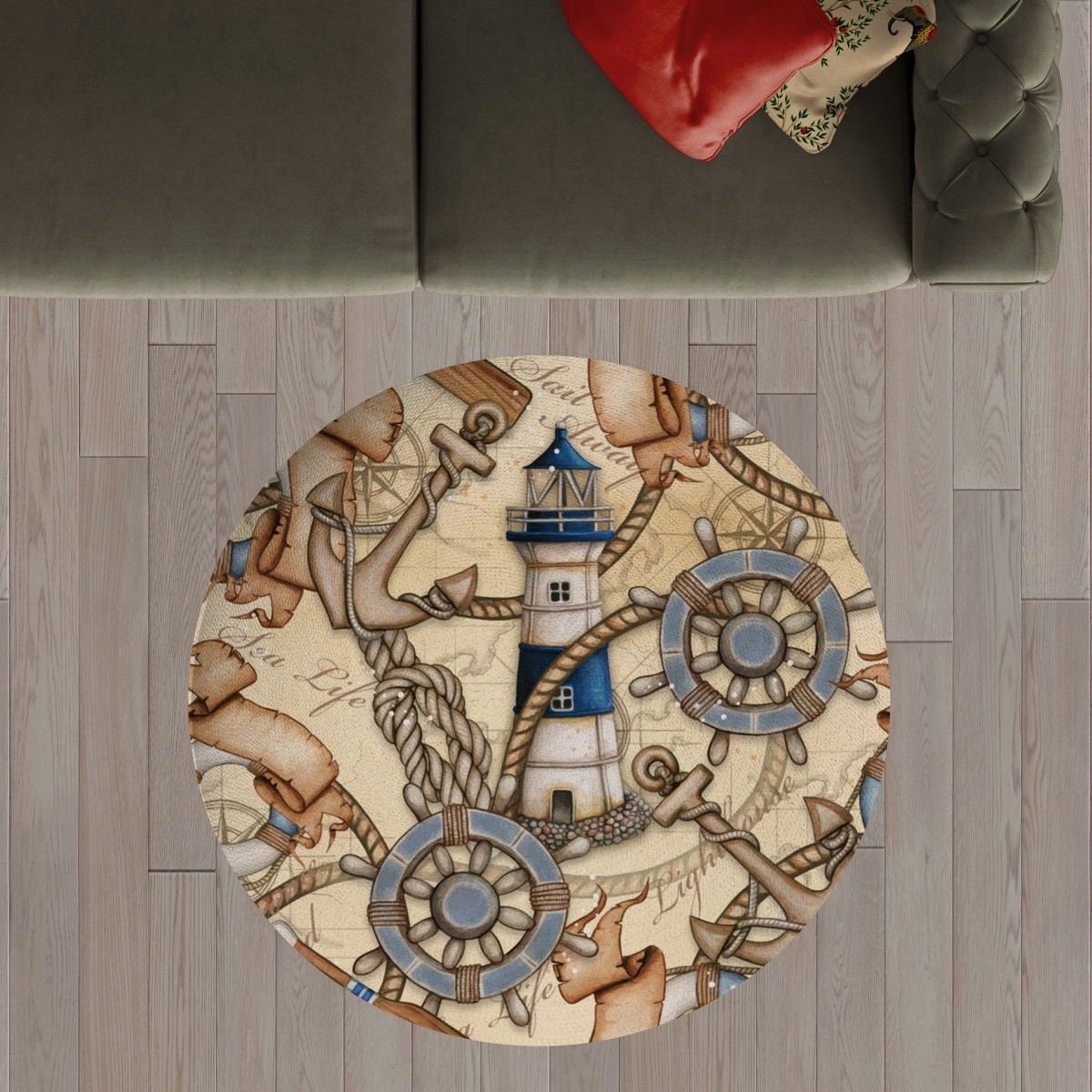 Nautical Round Rugs Etsy