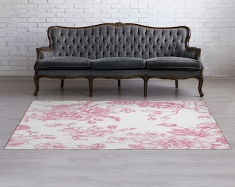 Toile Pattern Rug - Etsy