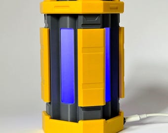 Plutonium fuel rod from Satisfactory - 3D printed model with LED glow - 14.5 cm - Video game replica