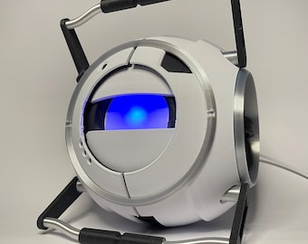Wheatley from Portal - Extra large 3D printed model with LED lighting and moving eyelids - 16cm - Personality core replica