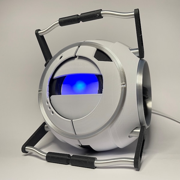 Wheatley from Portal - Extra large 3D printed model with LED lighting and moving eyelids - 16cm - Personality core replica