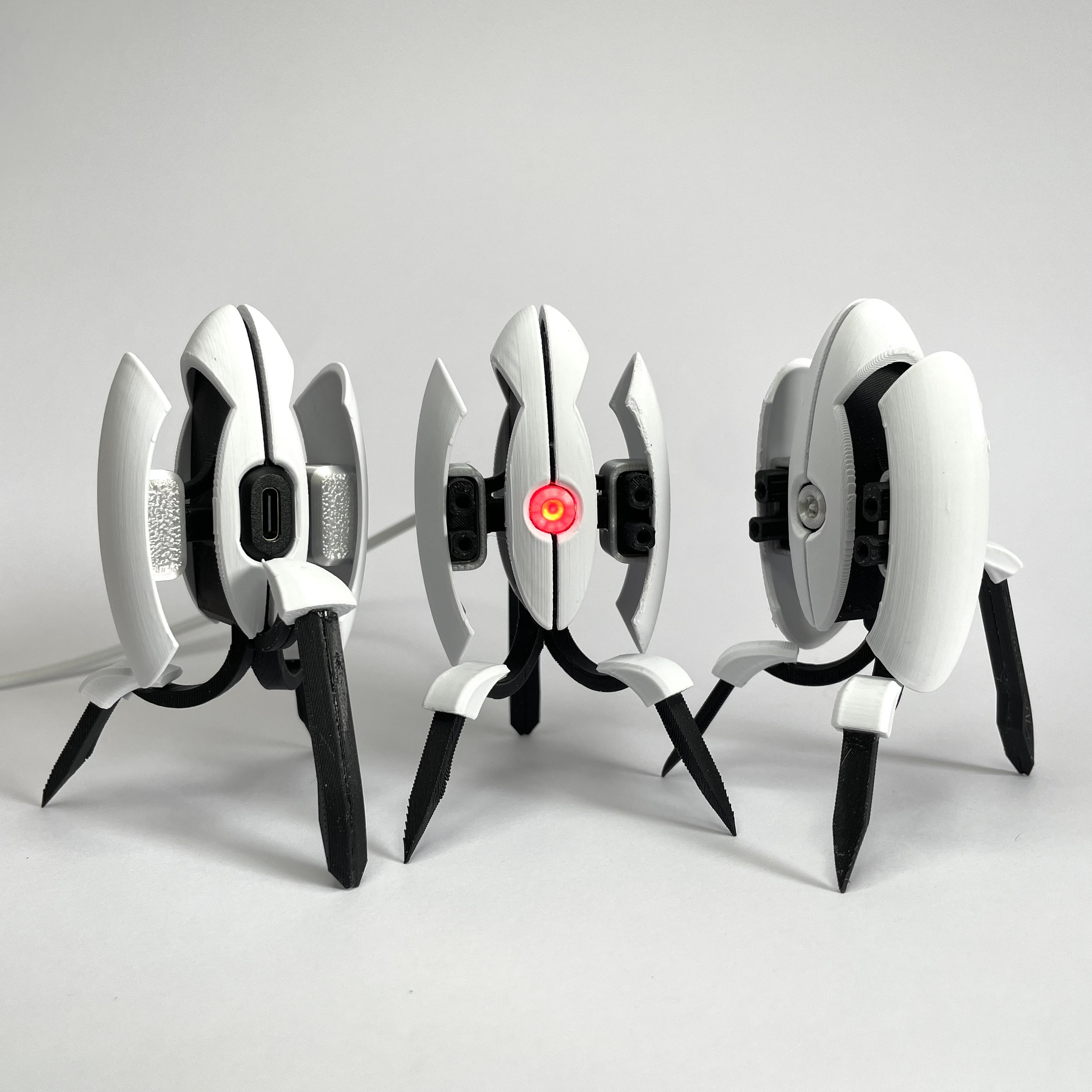 Sentry turret from Portal - 3D printed model with LED lighting - Video game replica - Gaming present