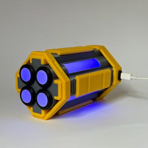Plutonium fuel rod from Satisfactory - 3D printed model with LED glow - 14.5 cm - Video game replica