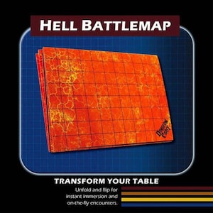Hell Taschenkarte – Laminiertes Grid-Gelände für Fantasy-Rollenspiele – Dry/Wet Erase 24x33