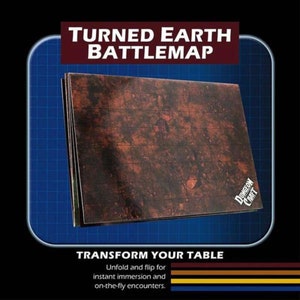 Turned Earth Map - Landkarte mit laminiertem Gitternetz für Fantasy-Rollenspiele – Dry/Wet Erase 24x33