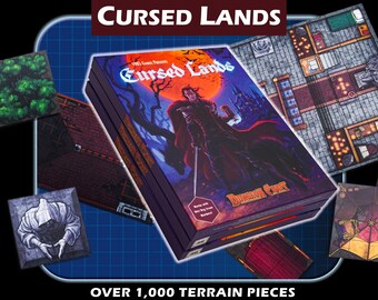 Dungeon Craft – Cursed Lands Terrain Book for Fantasy RPGs – 1000+ Dry/Wet Erase Pieces
