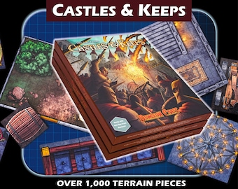 Dungeon Craft – Castles and Keeps Terrain Book – 1000+ Dry Wet Erase RPG Pieces