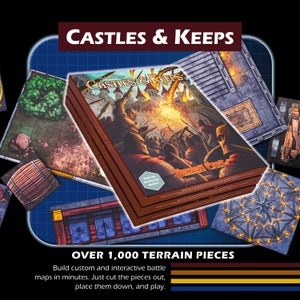 Dungeon Craft – Burgen und Burgen Geländebuch für Fantasy-Rollenspiele – 1000+ Trocken-/Nasslöschteile