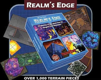Dungeon Craft – Realm’s Edge Terrain Book – 1000+ Dry Wet Erase RPG Pieces