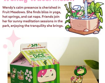 Watermelon Resin Dice Set – Kawaii DND Dice with Pin & Sticker