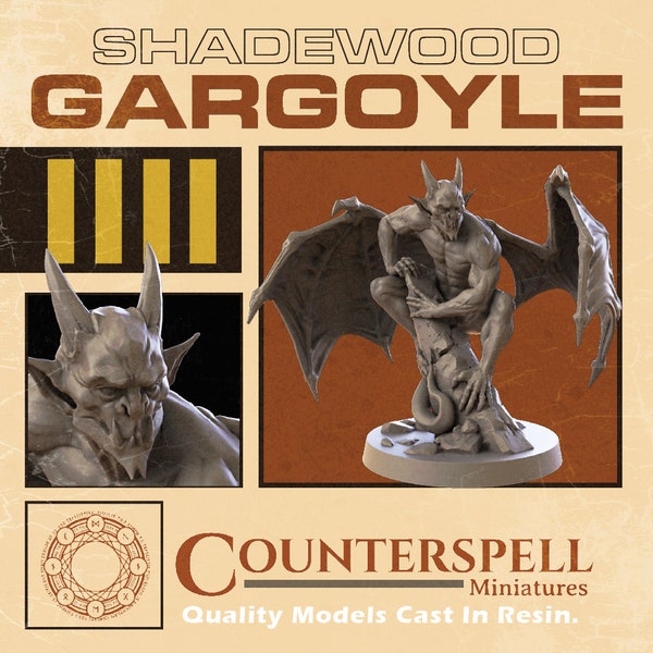 Shadewood Gargoyle: Resin Cast D&D Miniature